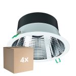 Mehrfachpackung 4x Philips LED Downlight Coreline DN142B Aluminium Weiß 19.2W 2300lm 60D - 840 Kaltweiß | Ausschnitt 200mm - IP20 - UGR<19