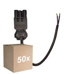 Mehrfachpackung 50x Noxion GST - Kompatibel Versorgungskabel Schwarz - Männlich + Offene Enden - 0,3m - 2 pole 0,75mm2
